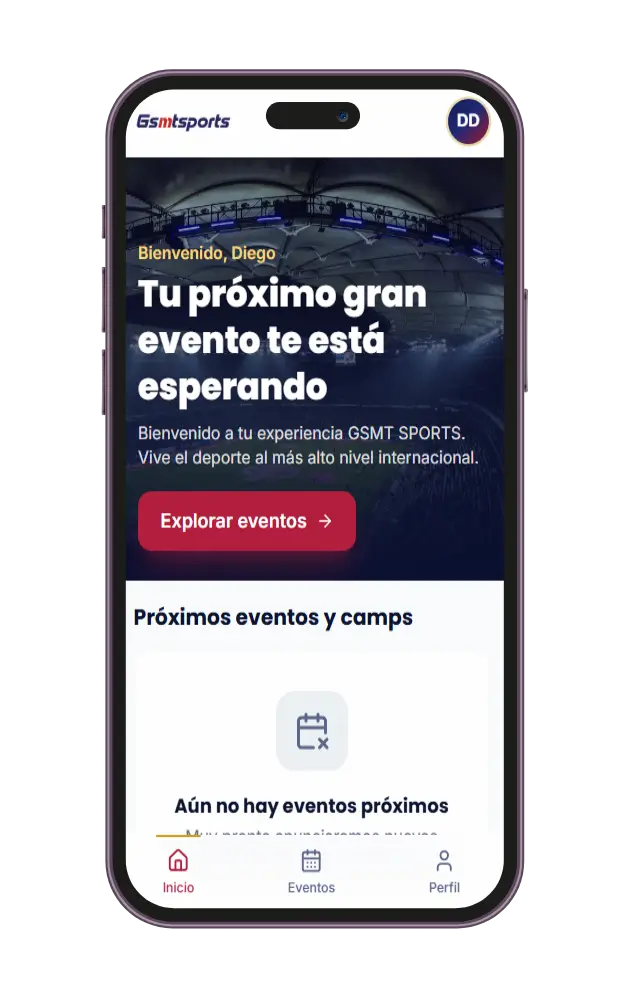 Vista previa de la aplicación GSMTSPORTS en celular